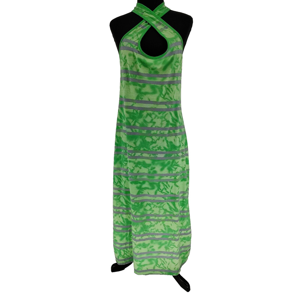 Naina's Dream Woman's Green Maxi Dress Size L Coverup Beach Pool Lounging Cool